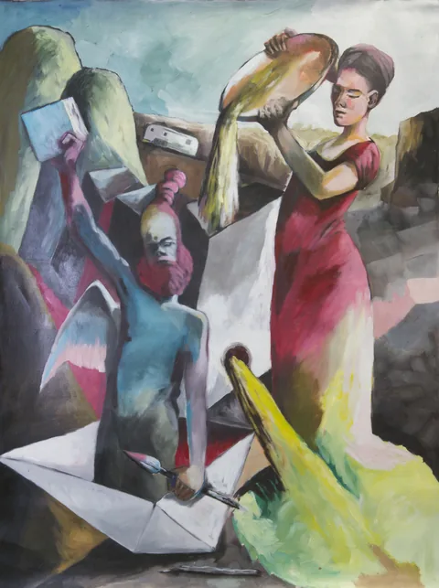new harvest, oil on canvas, 116 × 154 cm, 2017 – Fawzy Elemrany