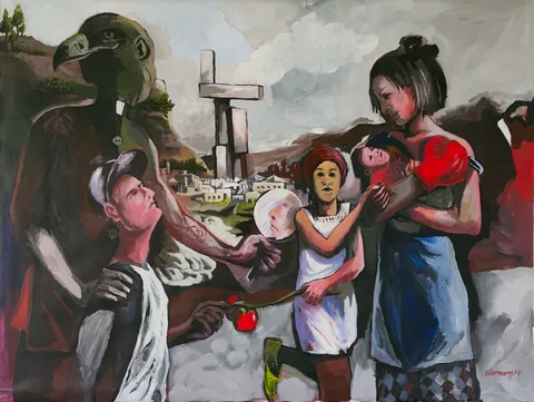 reflection I, oil on canvas, 153 × 115 cm, 2017 – Fawzy Elemrany
