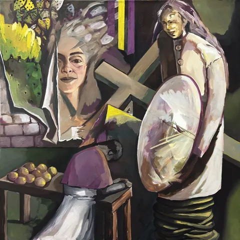 reflection II, oil on canvas, 120 × 120 cm, 2022 – Fawzy Elemrany