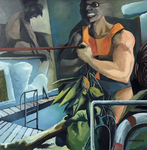 revelation, oil on canvas, 120 × 120 cm, 2022 – Fawzy Elemrany